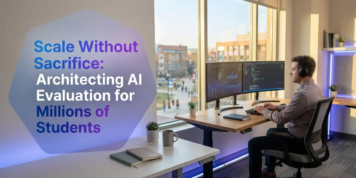 Diagram of scalable AI evaluation architecture for education - CrazyGoldFish AI-powered educational assessment platform