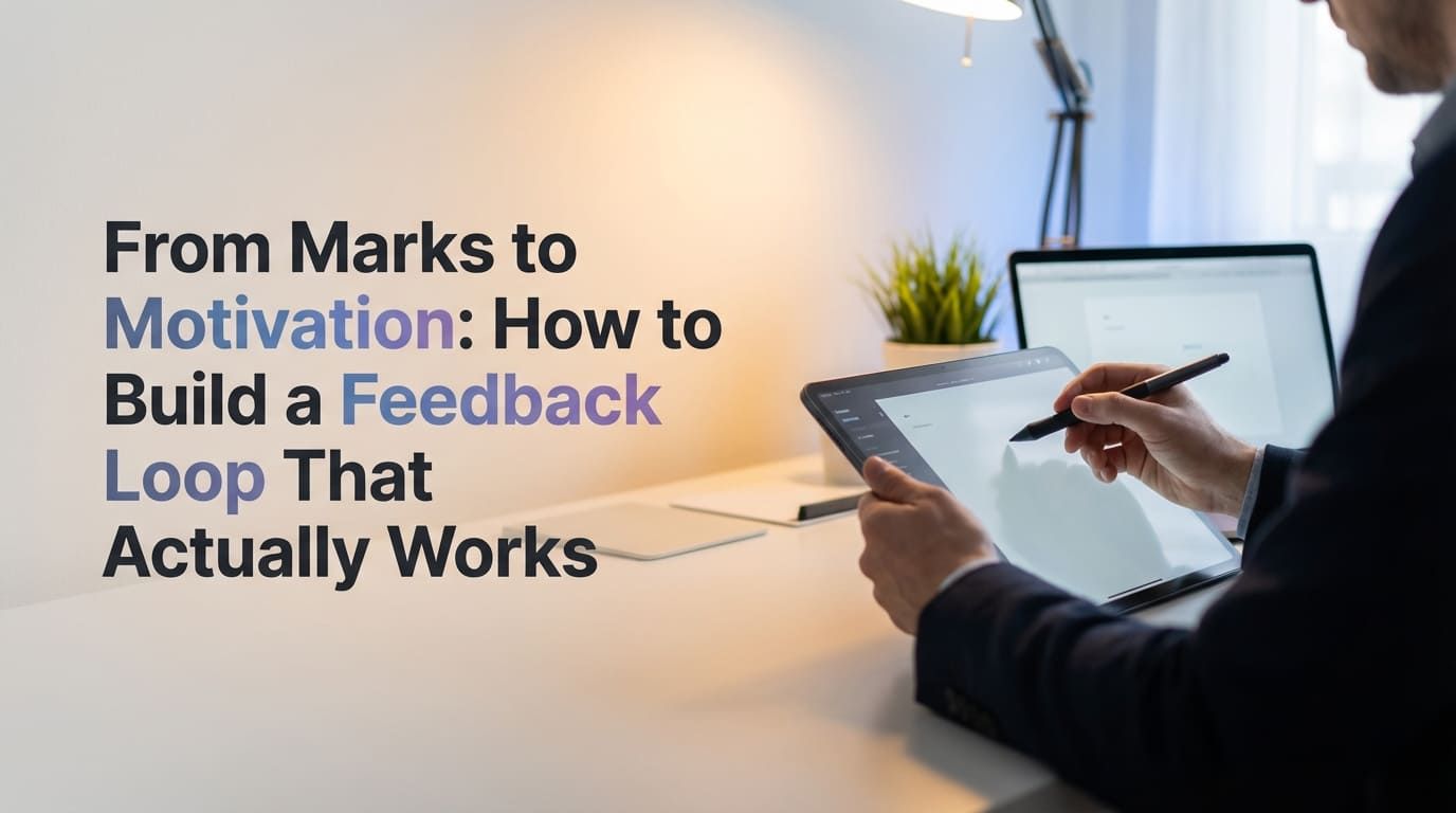 Illustration of AI-powered personalized feedback loop for learners - CrazyGoldFish AI-powered educational assessment platform