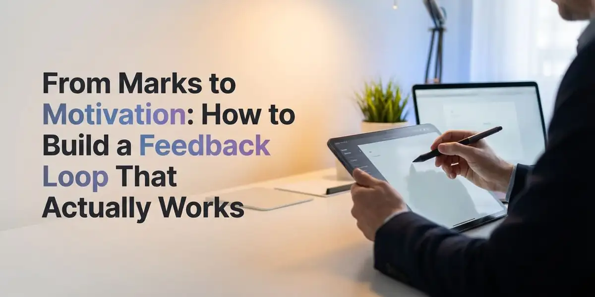 Illustration of AI-powered personalized feedback loop for learners - CrazyGoldFish AI-powered educational assessment platform